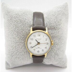 Vtg Women Timex Quartz WR Analog 24mm Dial Hand Wind Round Watch (G757)